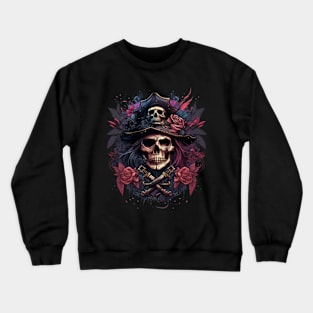 Lady Pirate Skull Crewneck Sweatshirt